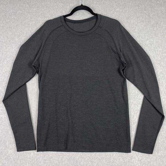 Lululemon Shirt Mens L Deep Coal Black Metal Vent Tech Long Sleeve - Picture 1 of 8